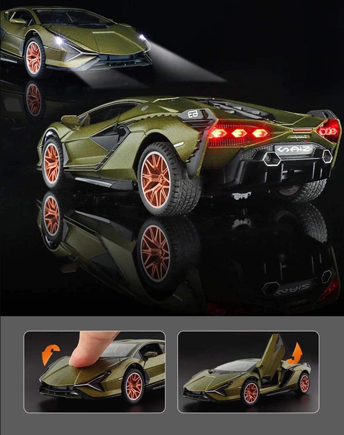1:32 SIAN Sport Lamborghini Toy Car Metal Pull Back Diecast Car Multicolor
