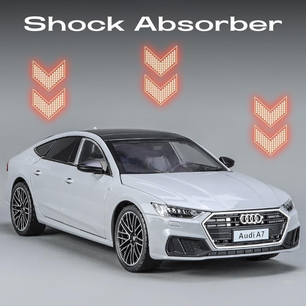 1:24 Audi A7 Scale Model Metal Pull Back Toy car for Kids Multicolor