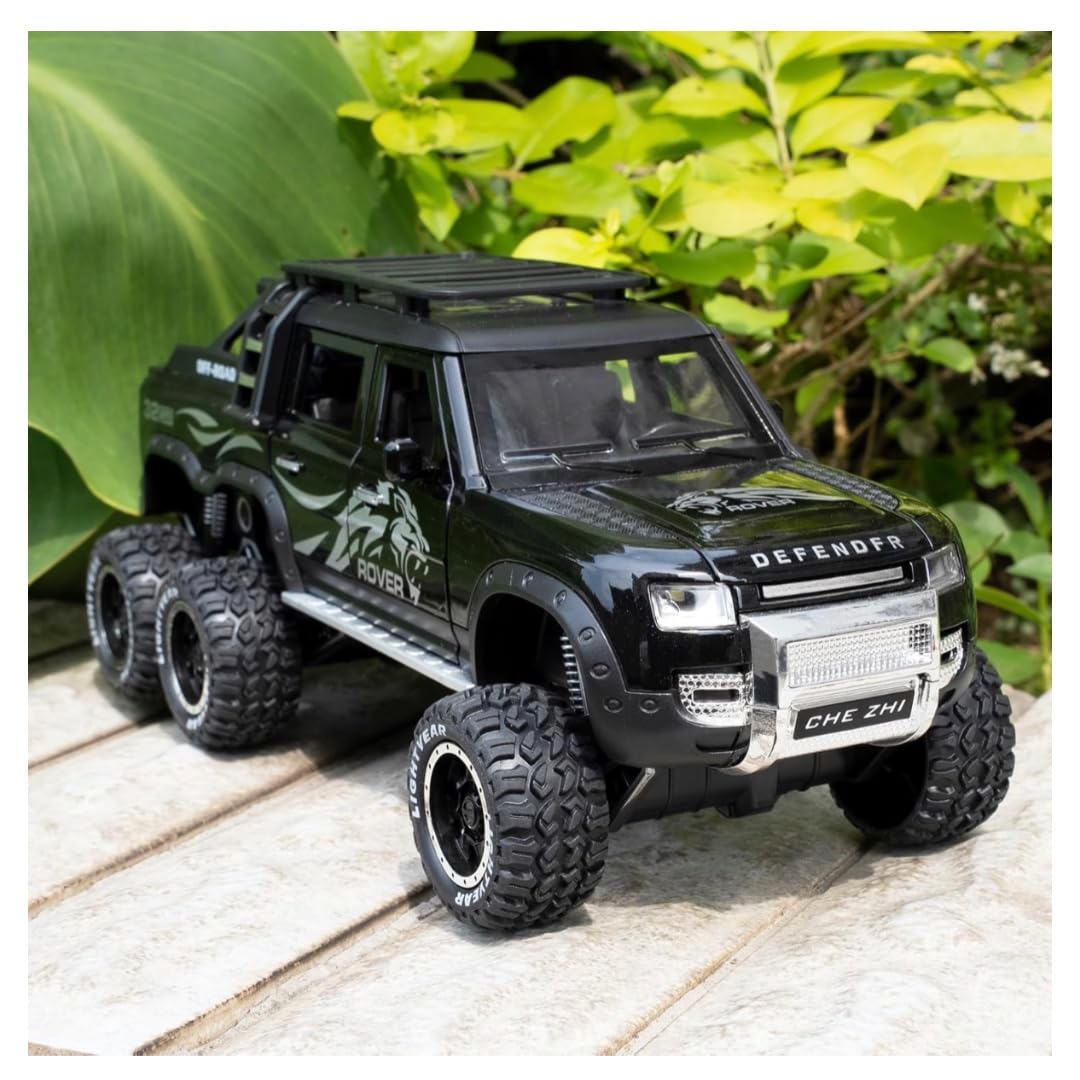 1:24 Land Rover Defender Guard 6X6 Diecast Metal Pullback Toy Car