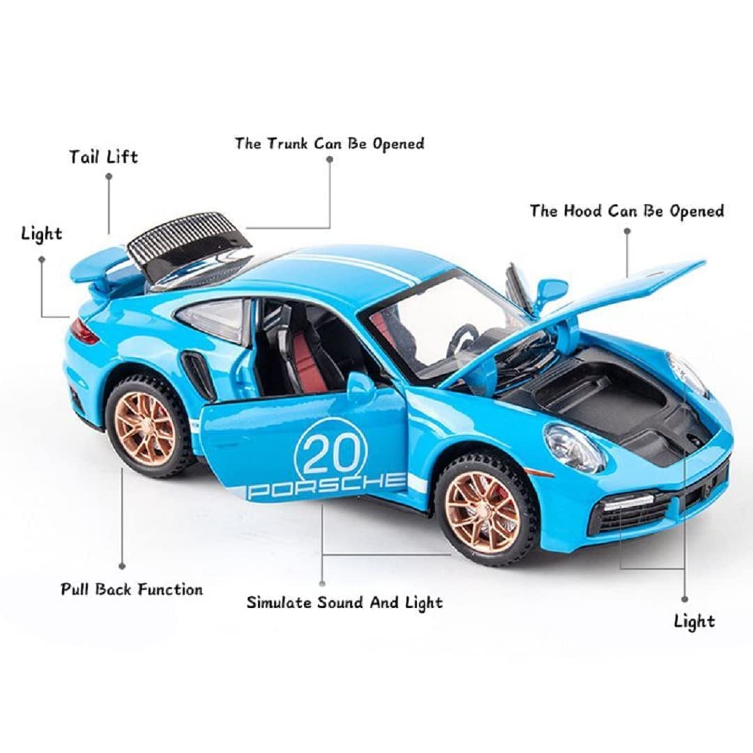 1:32 Porche Turbo 911 Diecast Metal Pullback Toy car Multicolor