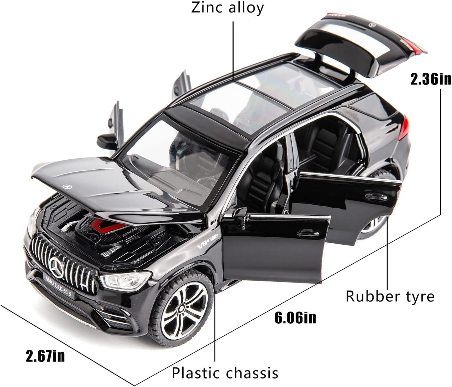 1:32 Mercedes AMG GLE63 S Scale Model Car Multicolor