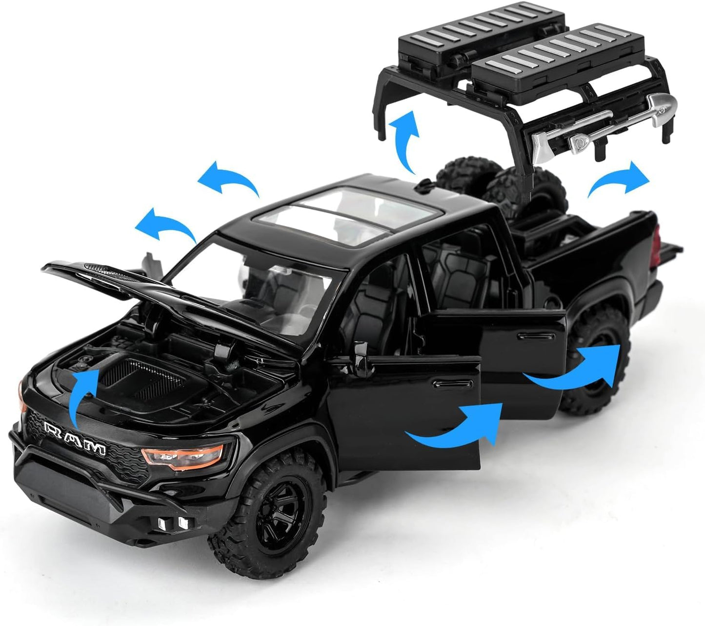 1:24 RAM Mammoth Pick-Up Truck Alloy Pullback Die-Cast Toy Car