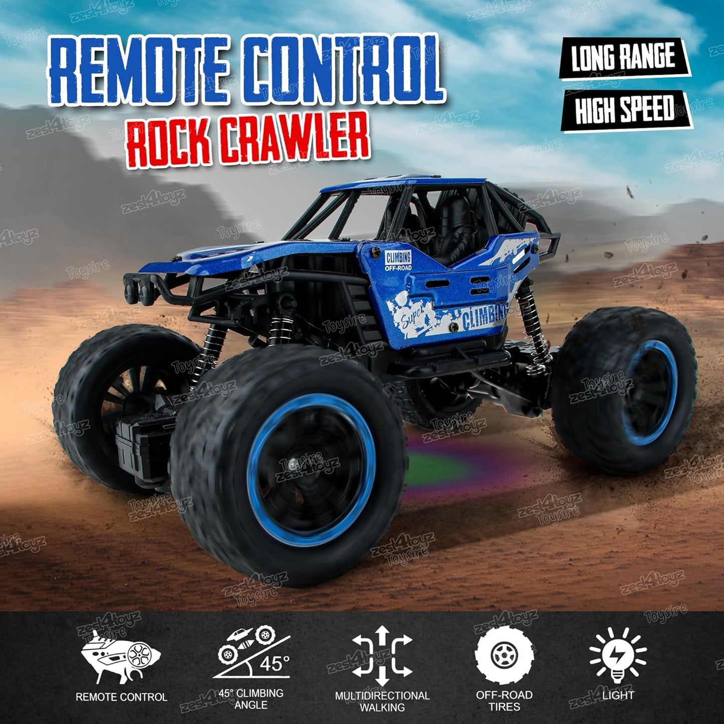 Rock Crawler Metal Remote Control Rechargeable Drift Car
