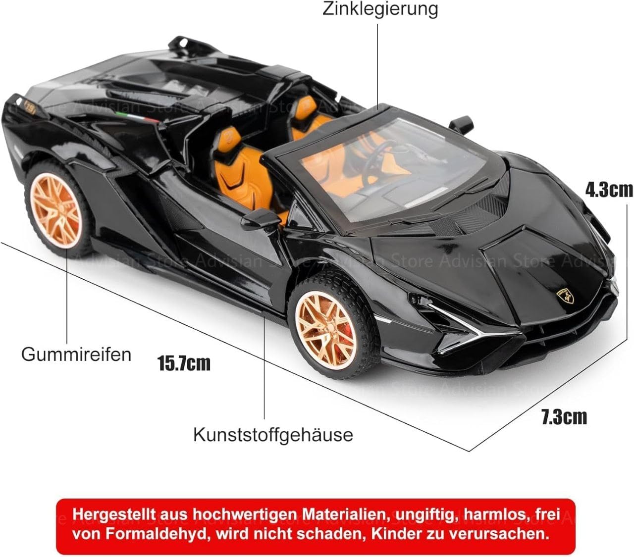 1:32 Open Lamborghini Sian Sport Diecast Metal Pullback car