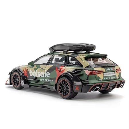 1:24 Audi Toy Car RS6 Militery Supercar Diecast Scale Model Metal