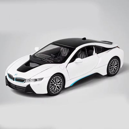 1:32 BMW I8 Toy Car Metal Pull Back Diecast Car Multicolor