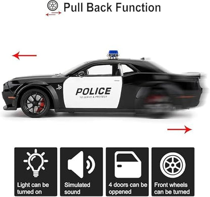 1:24 Scale Dodge Challenger SRT Police Hellcat Diecast Models