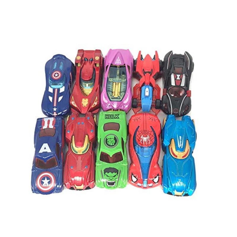 Metal Avenger Racing Cars Toys - Alloy Push N Go Mini 10 Car Set (10Pcs)