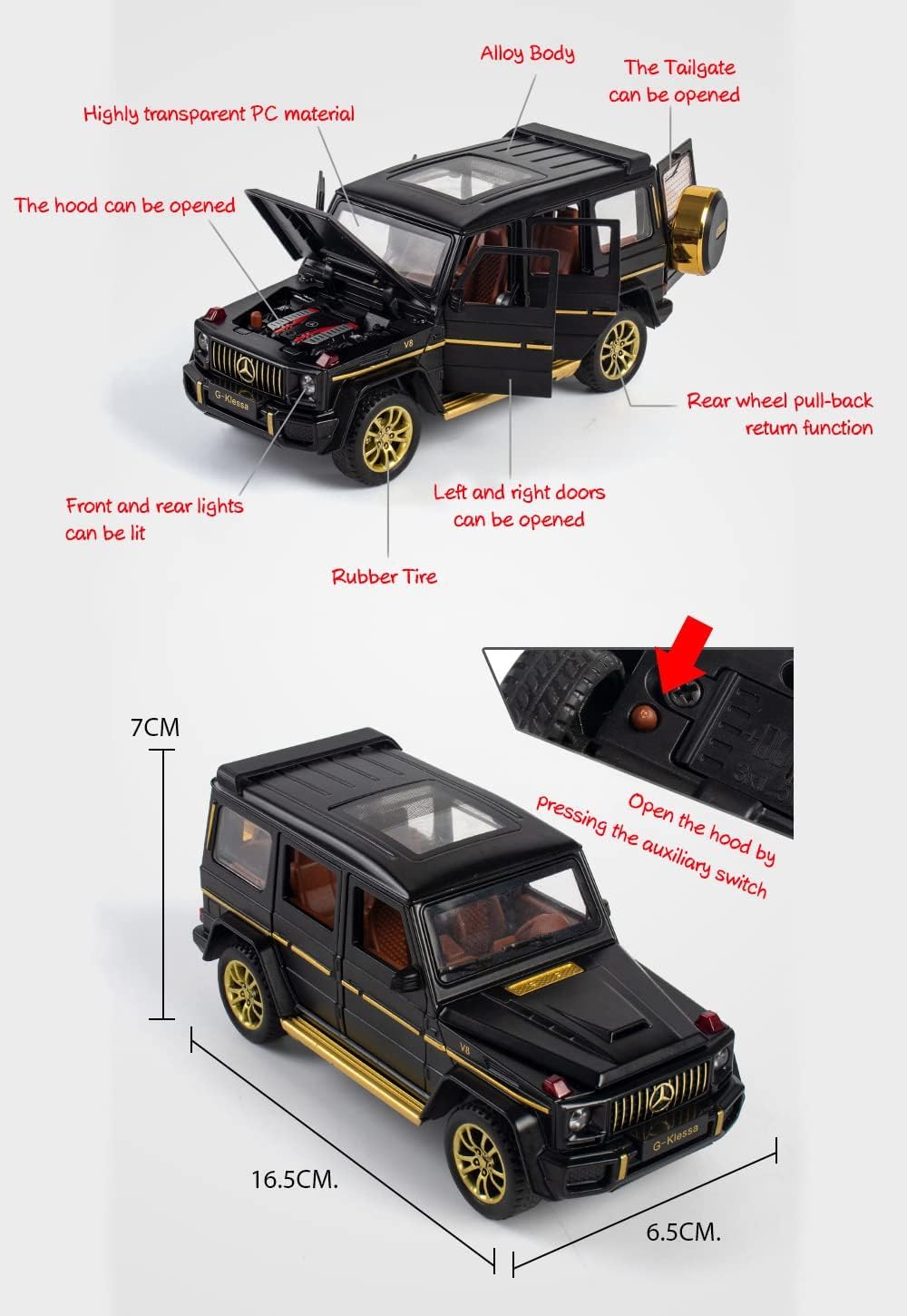 1:32 G Klessa G63 Benz AMG Pull Back Die-Cast Toy Car