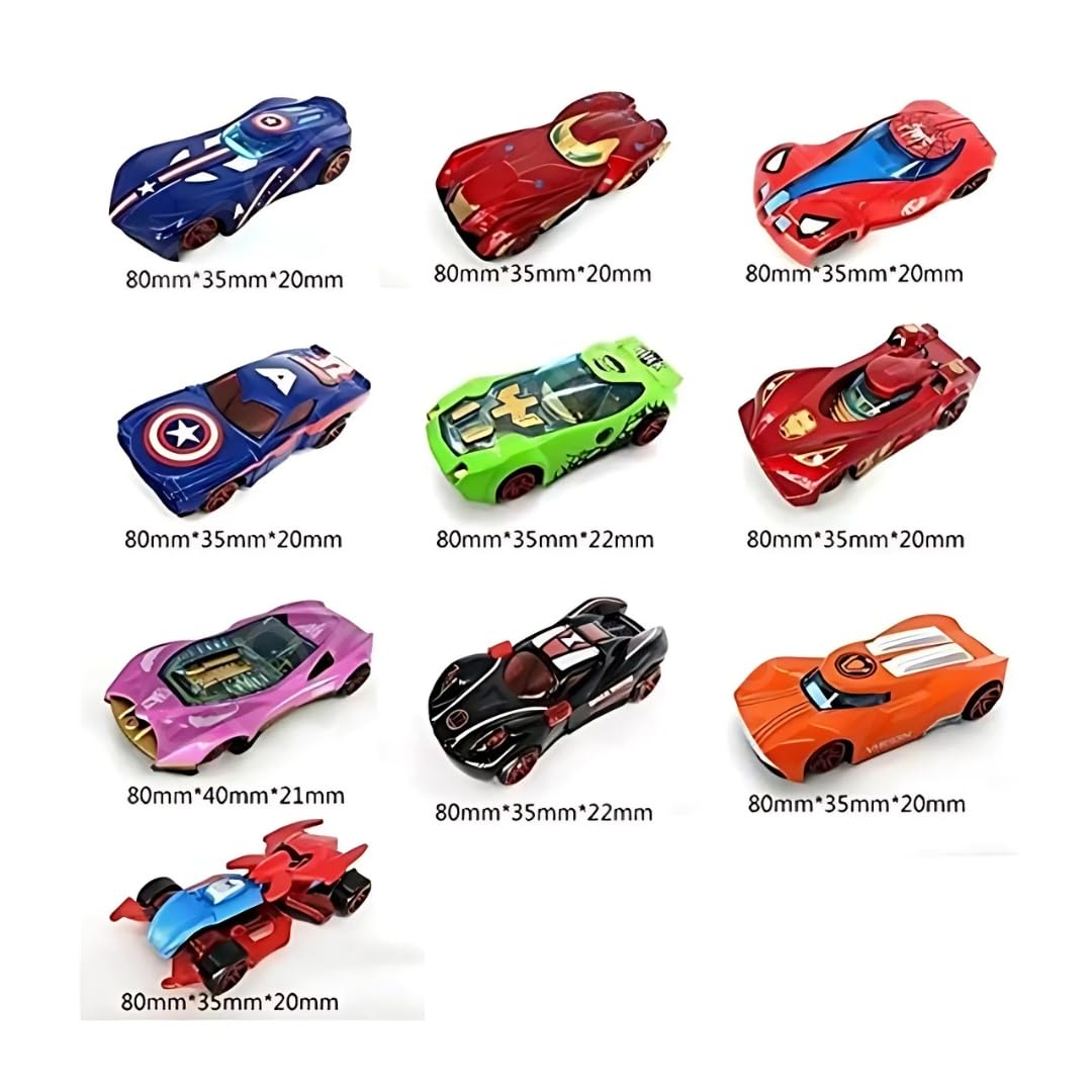 Metal Avenger Racing Cars Toys - Alloy Push N Go Mini 10 Car Set (10Pcs)