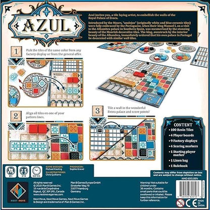 Azul Board Game – Strategy Tile Placement Game for 2-4 Players, Fun, Family, Friends Game