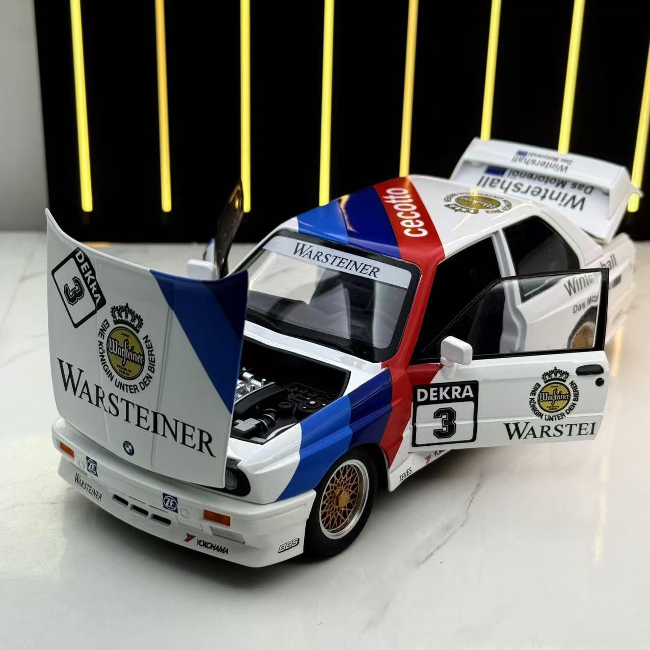 1:24 BMW M3 1988 E30 DTM Retro Rally Style Metal car