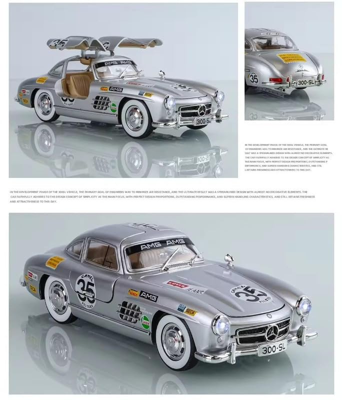 1:24 Mercedes Benz 300sl Vintage Sports Scale Model Diecast car