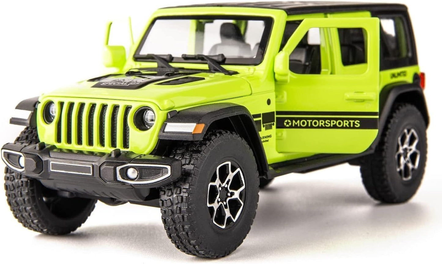 1:32 Jeep Rubicon 3 door Metal Die-cast Car | assorted colours