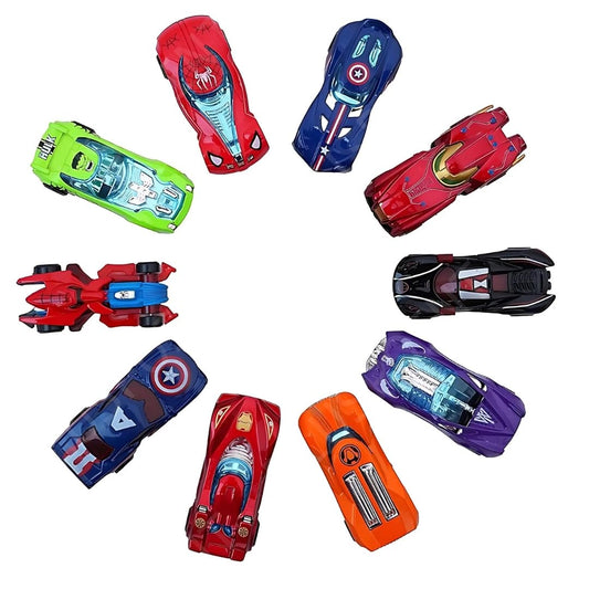 Metal Avenger Racing Cars Toys - Alloy Push N Go Mini 10 Car Set (10Pcs)