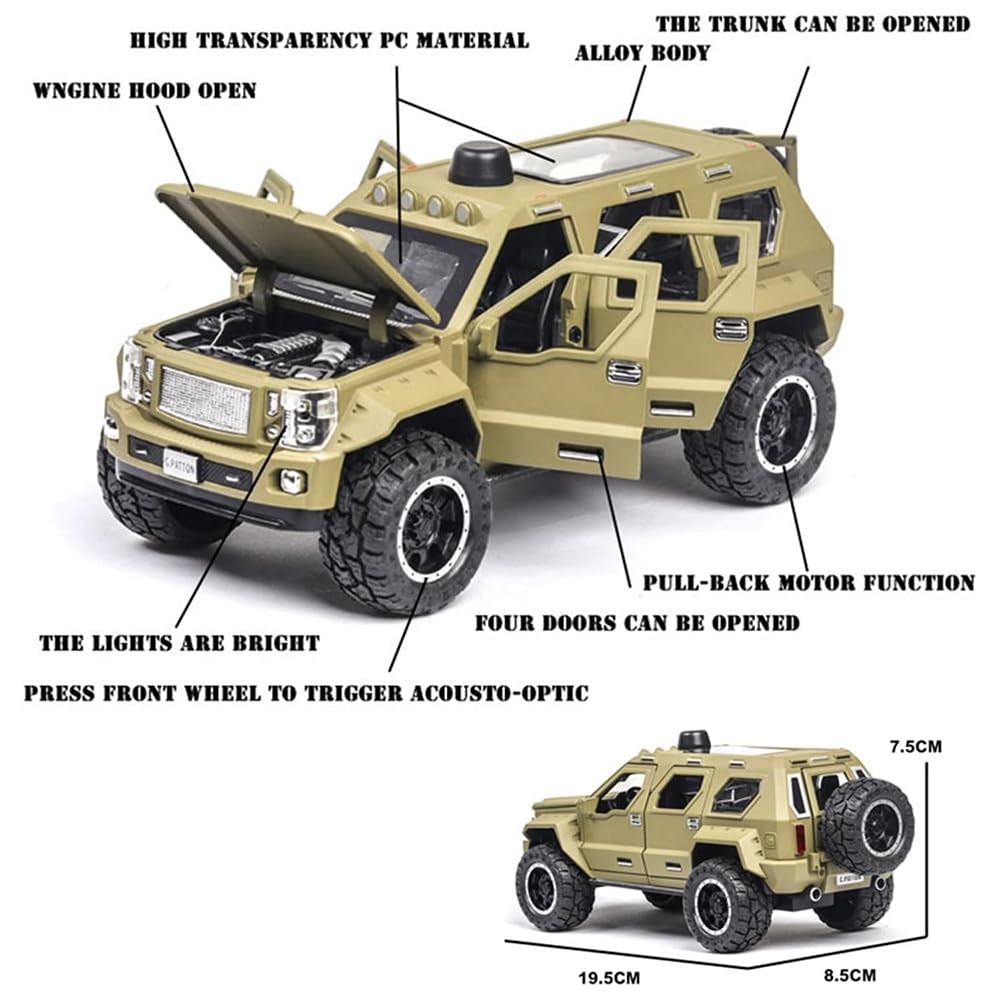 1:24 G-Patton Diecast Metal Pullback Toy car Collectible