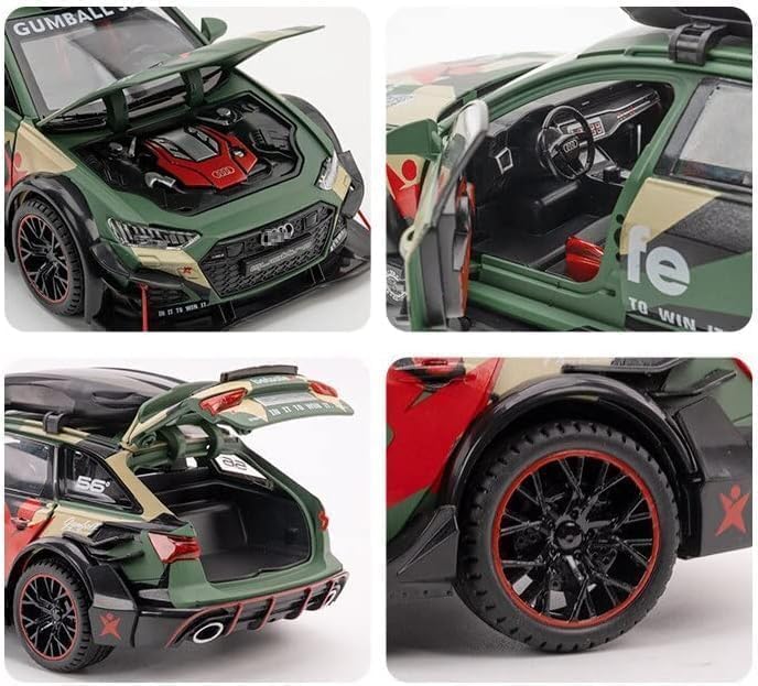 1:24 Audi Toy Car RS6 Militery Supercar Diecast Scale Model Metal
