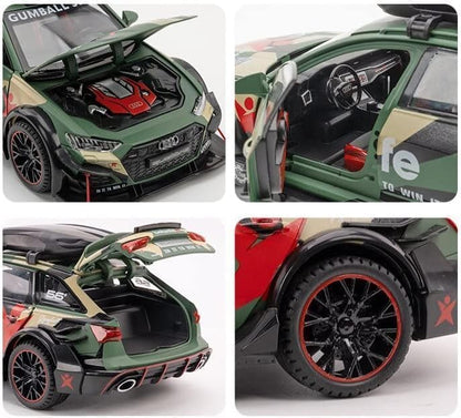 1:24 Audi Toy Car RS6 Militery Supercar Diecast Scale Model Metal