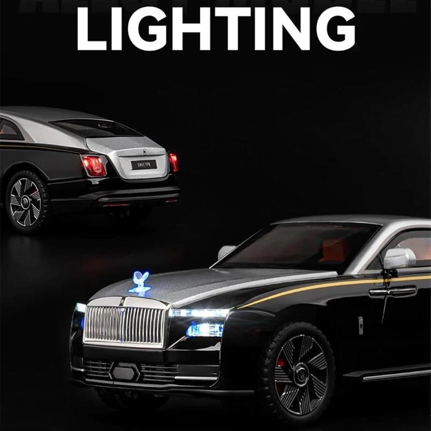 1:24 Big Rolls Royce Spectre Toy Car Metal Pull Back Diecast Car Multicolour