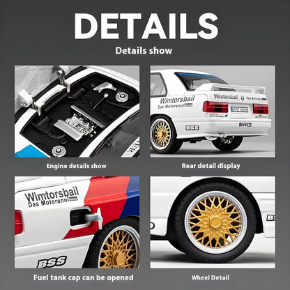 1:24 BMW M3 1988 E30 DTM Retro Rally Style Metal car