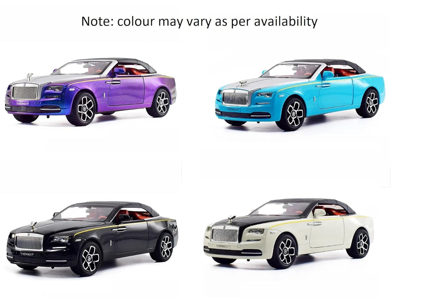 1:24 Big Rolls Royce Dawn Toy Car Metal Pull Back Diecast Car