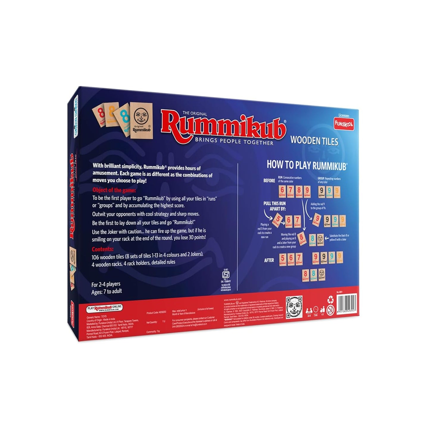 Rummikub Wooden Tiles Word Games Original Strategy Game