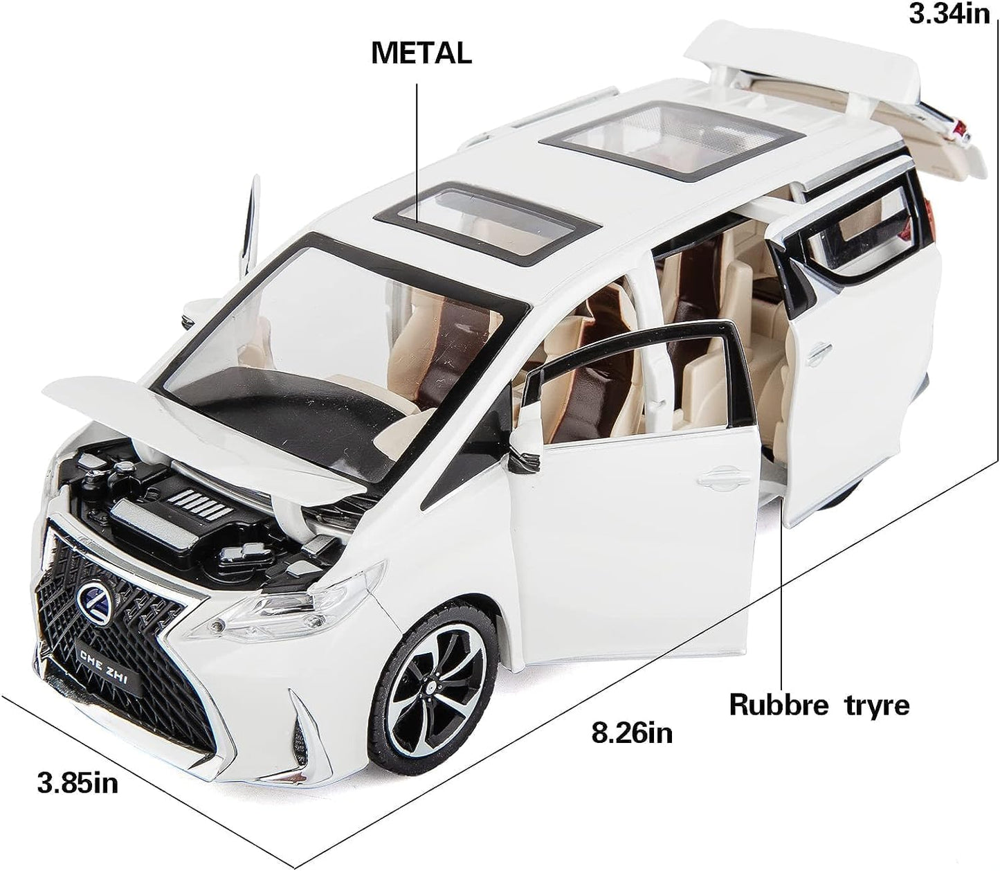 1:24 Lexus Lm300 Alloy Pull Back Metal Collectible Die cast Car