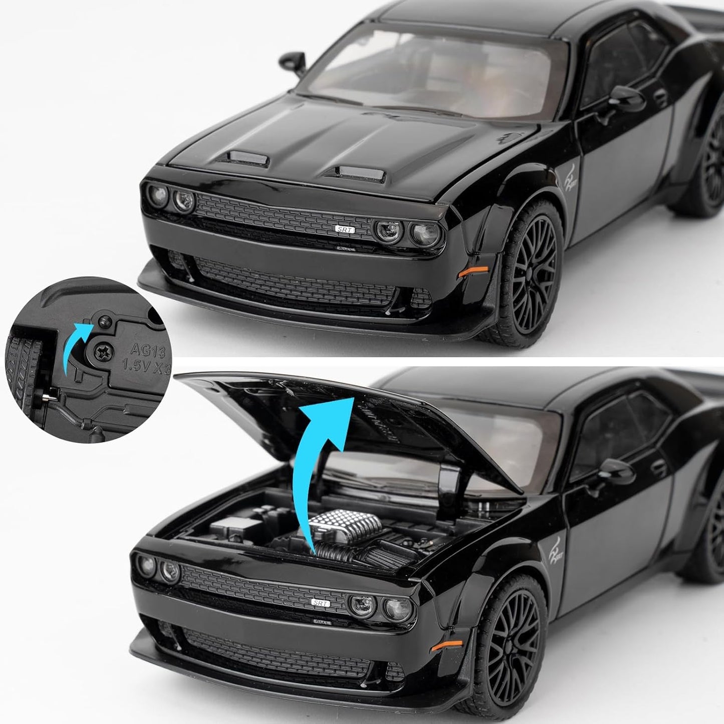 1:24 Dodge Challenger Metal Die-Cast Scale Model car for collectible