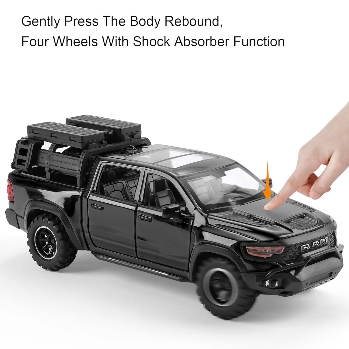 1:24 RAM Mammoth Pick-Up Truck Alloy Pullback Die-Cast Toy Car