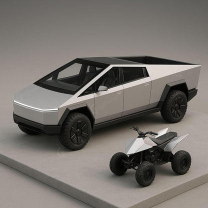 1:24 Tesla Cybertruck with Pick-Up Trailer scale model car | Assorted Colors