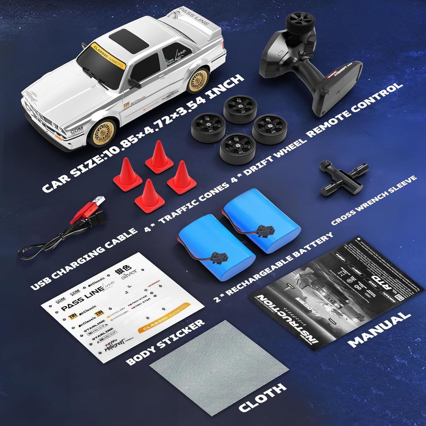 1/16 Fast RC Cars for Adults, RC Drift Car with ESP Gyro, 50KM/H High-Speed 4WD