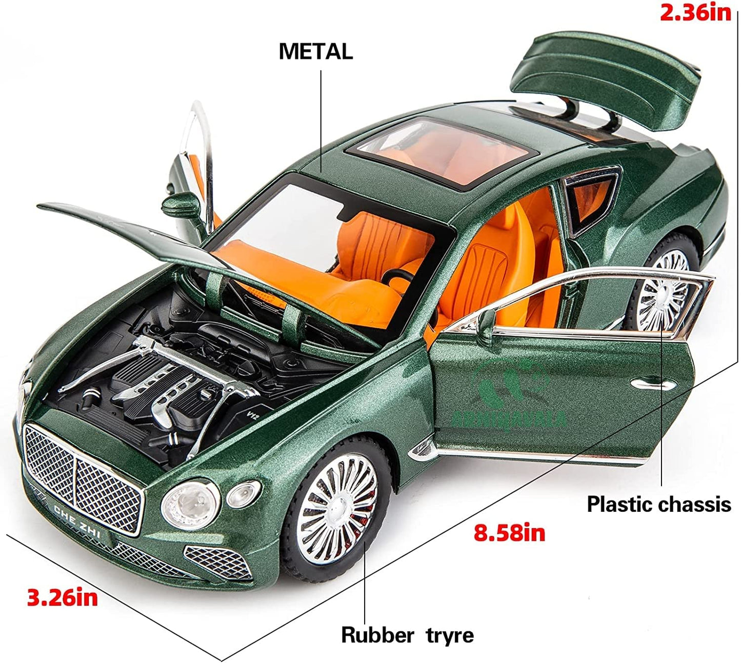 1:24 Bentley Continental Gt Metal Diecast Scale Model Car