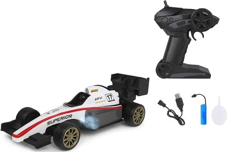 Speed Formula Remote Controlled Racing Car Toy with Lights and Spray Effect | Scale 1:14